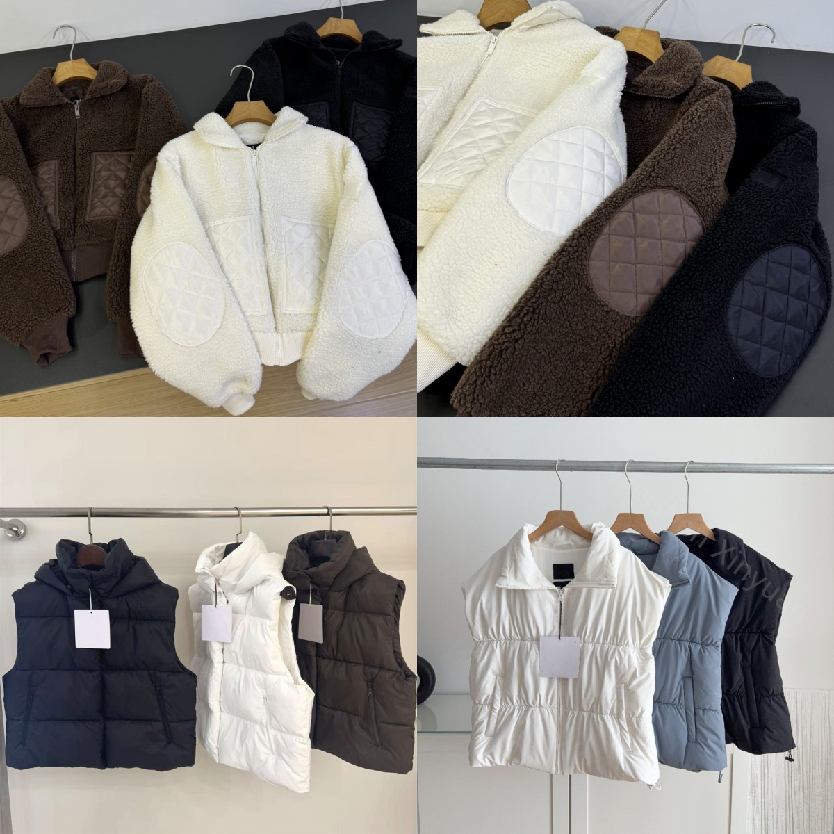 Designer Sherpa Edge Bomber Womens Yoga Jacket Lamb Wool Collared Coat Warm Quilted Padded Windbreaker Long Sleeve Outerwear