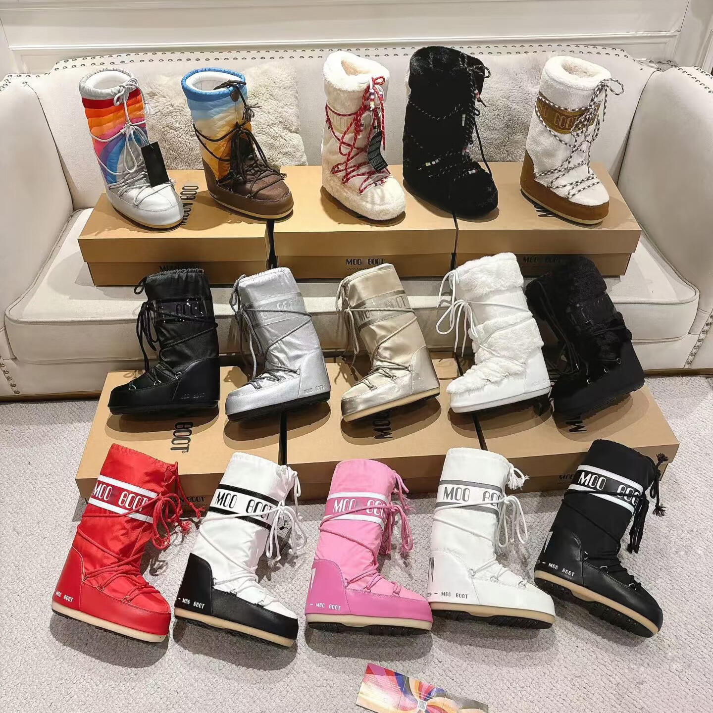 Ankle High boot luxury 2026 New Nylon Suede Winter Warm comfort Moons Boot LAB69 ICON Fur Wool Teddy Designer Boots travel Sheepskin Walking Furry S