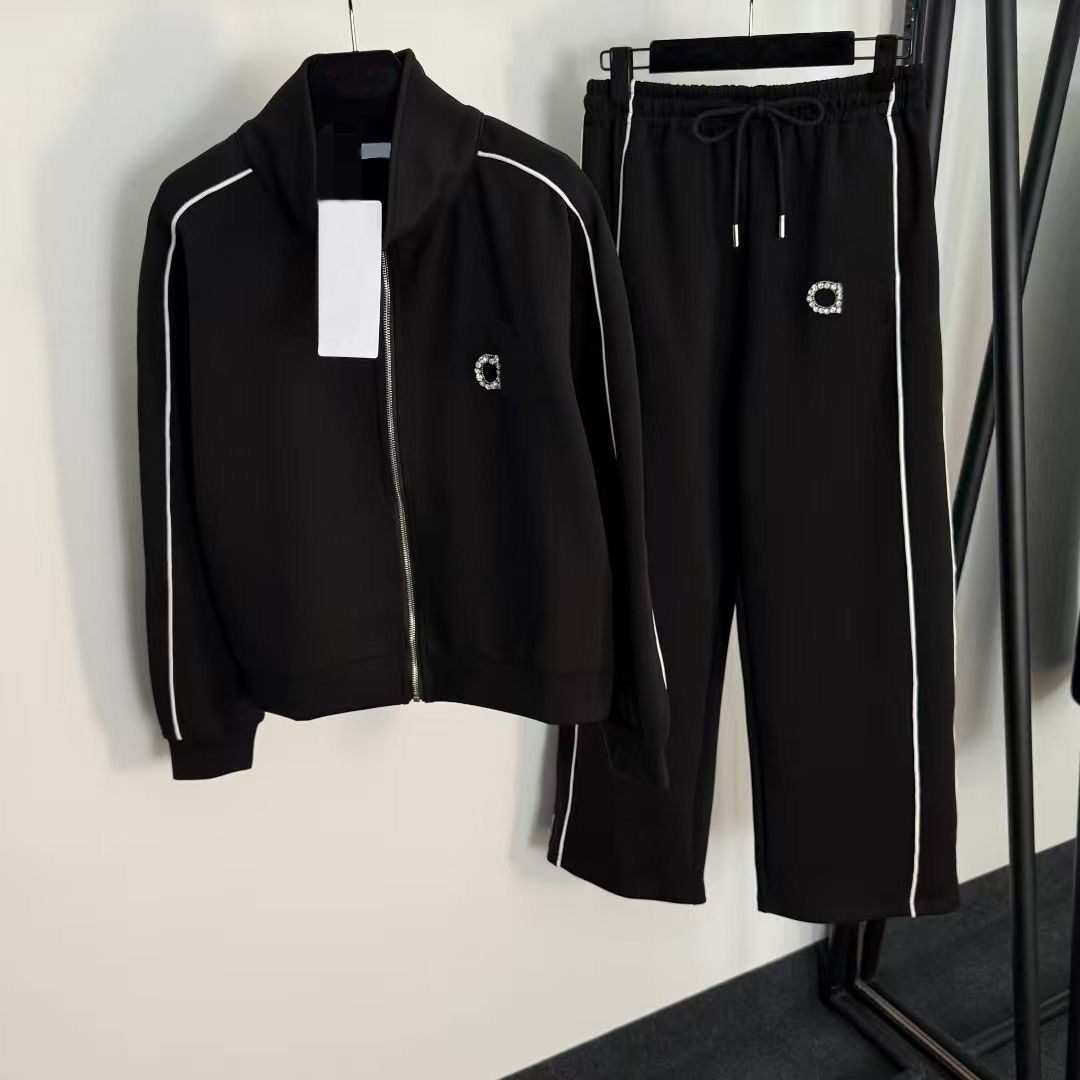 tracksuit women track suit tracksuit women designer sets women trendy women retro side stripe tracksuit set stand collar full zip cropped jacket and