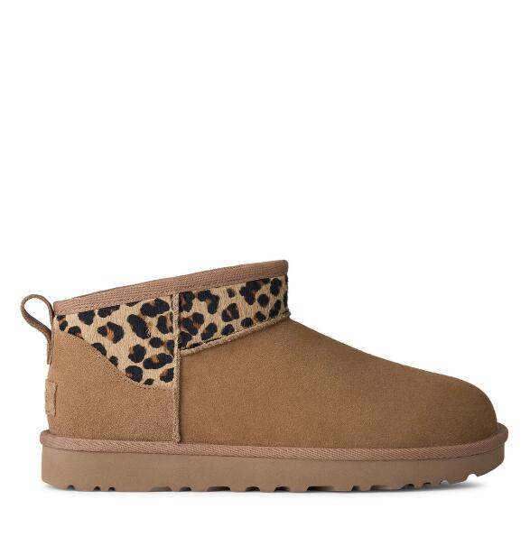 Women snow boots top Fashion leopard ultra mini boots cozy Sheepskin Girl Lady leisure Winter Warm Boots good Gift