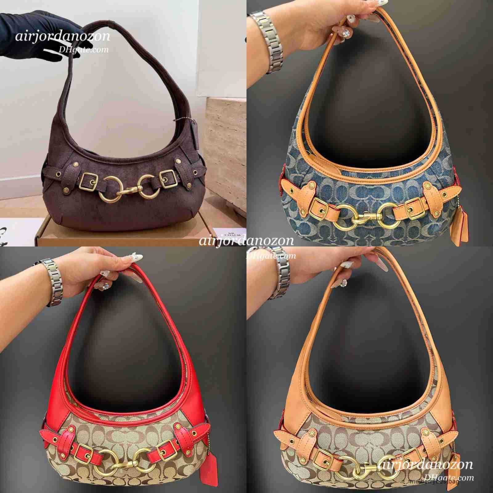 Luxury Bag Shoulder Bag Designer Vintage Blue BELTED ERGO Half Moon Saddle Bag Crossbody surface Handbag Womens Leather Underarm Fall/Winter Collect