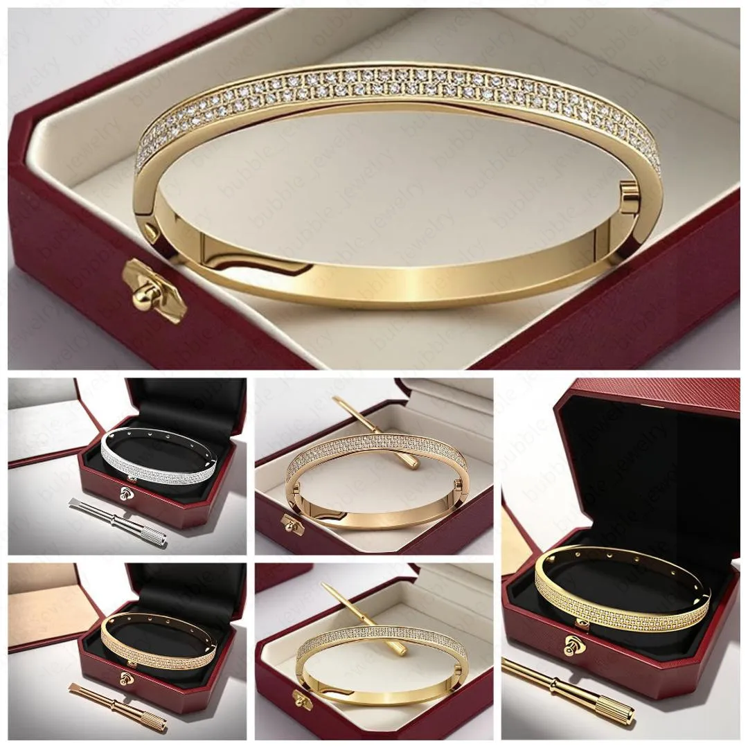 Luxurious 4mm & 6mm Full Diamond Bracelets in Gold, Silver & Rose Finish with Complete Box Set-image-950462107