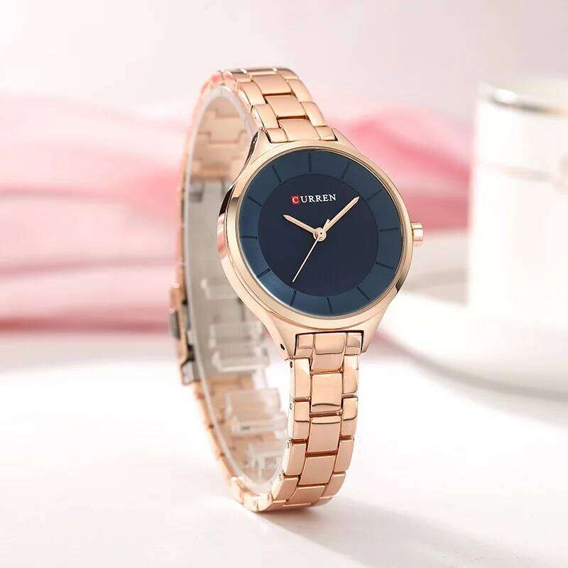 Curren 9015 Women es Gold Black Full Steel Dress Jewelry Quartz Ladies Fashion Elegant Clock Relogio Feminino H260228-image-1095902200