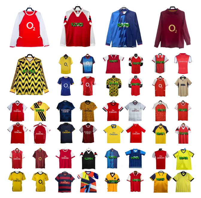 Arsenally 86 87 89 90 91 92 94 96 97 98 99 00 02 04 05 06 07 08 11 12 13 16 17 19 20 Retro HIGHBURY SOCCER JERSEYS PIRES HENRY REYES BERGKAMP ADA-image-764815855