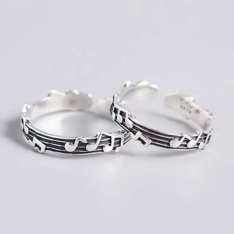 Retro Note Five Line Sheet Music Opening Rings Women Personality Party Accessories Fashion Trend Hip-hop Jewelry H2602228-image-1095884476