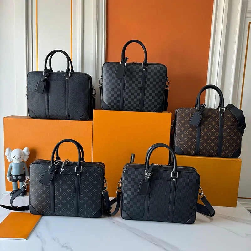 Aktetas Laptoptas Designer Zakelijke tassen Handtas voor heren Letterontwerp Tote Leer Handtassen met grote capaciteit Mode Crossbody Aktetassen K-c