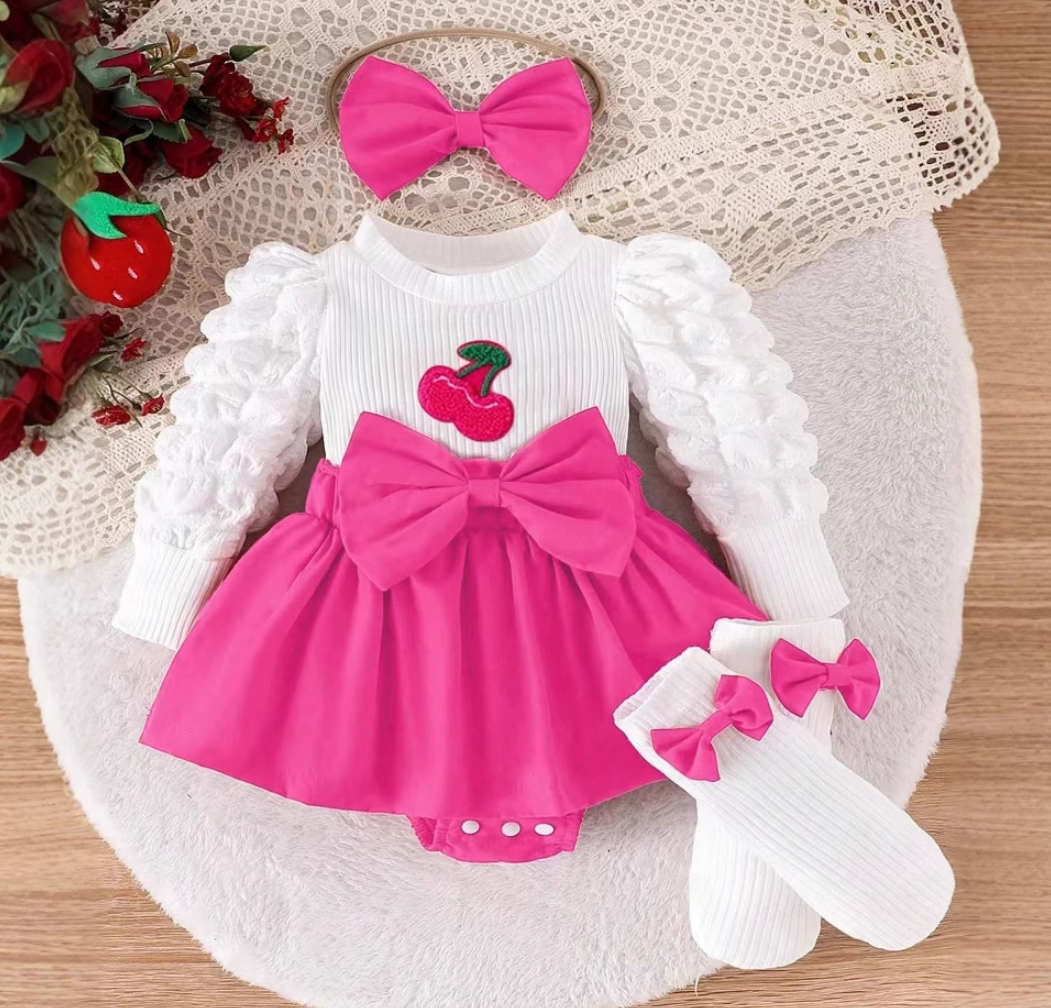 Designer Newborn Kids Rompers Baby Boys Girls Clothing Set Luxury Pure Cotton Sweat Absorption Comfort Short-sleeved Infant Jumpsuit Skirt Toddle-image-1095905306