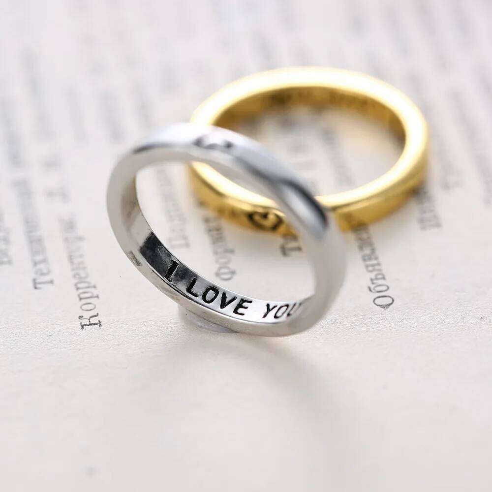 I YOU Letter Heart Symbol Couple for Woman Men Simple Silver Color Rings Friendship rs Engagement Jewelry H2602228-image-1095883803
