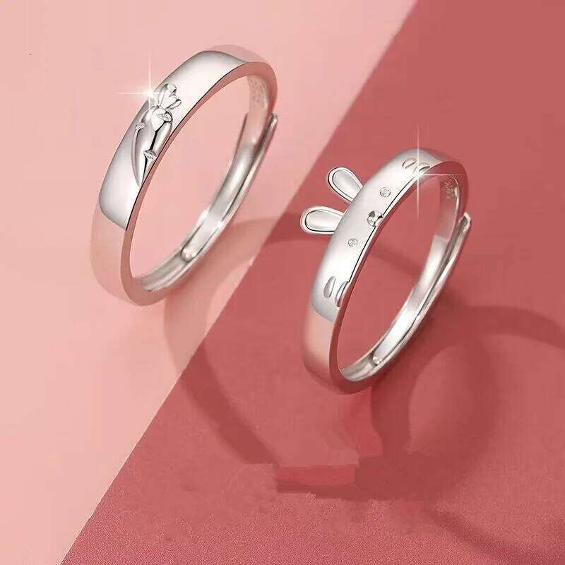 Cute Carrot Rabbit Pattern Set Adjustable Female Trendy 925 Sterling Silver Ring For Lady Index Finger Accessories H2602228-image-1095884553