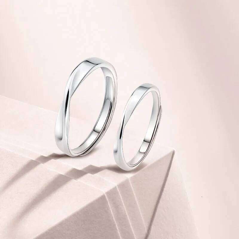 2pcs Adjustable Couple Rings Set - Matching His Hers Wedding Bands Men & Women Perfect Valentine's Day Gift for rs H2602228-image-1095884538