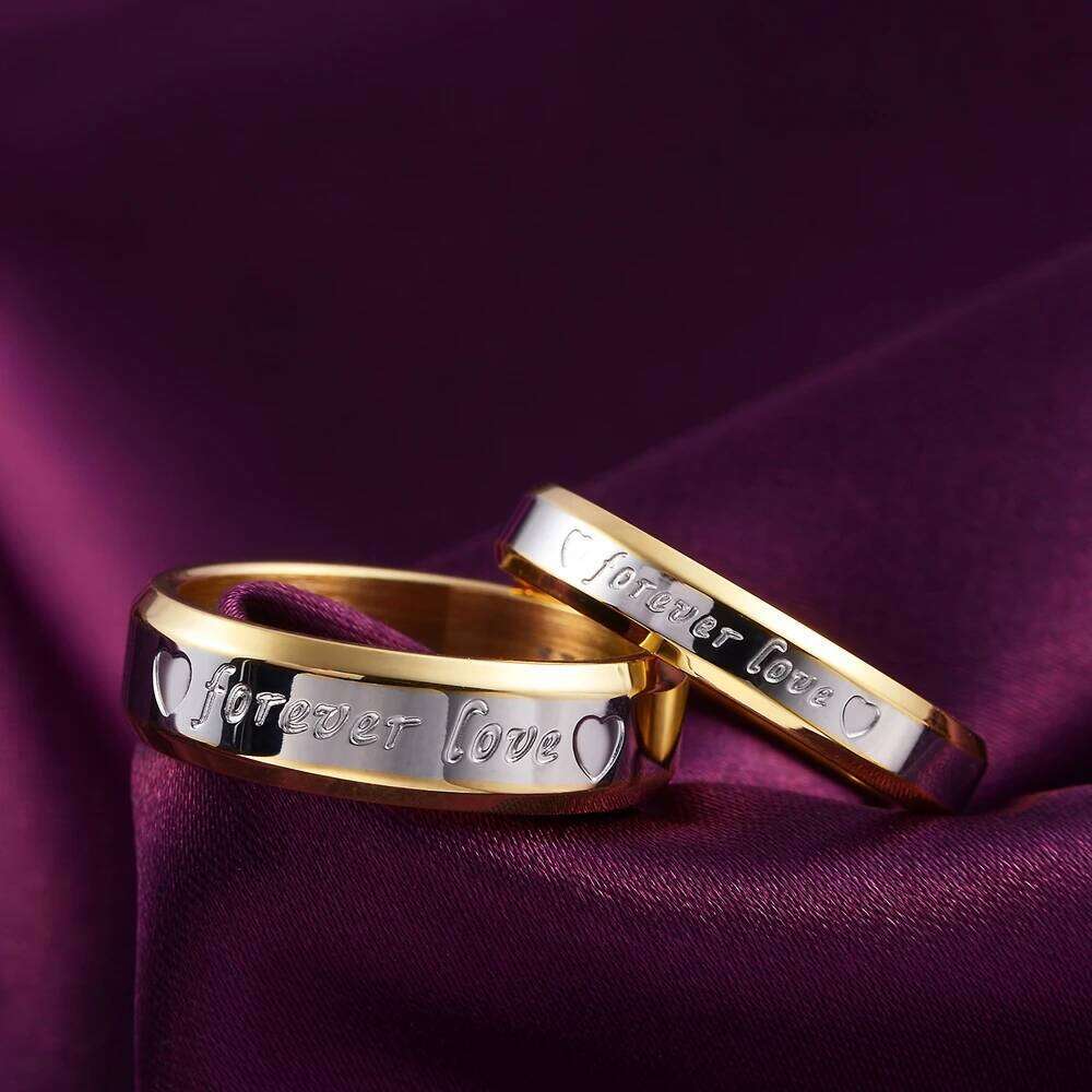 Fine Jewelry 18K Gold 925 Sterling Silver Heart Couple Rings For Women Men Size 7 8 9 10 Engagement Wedding Gifts H2602228-image-1095883860