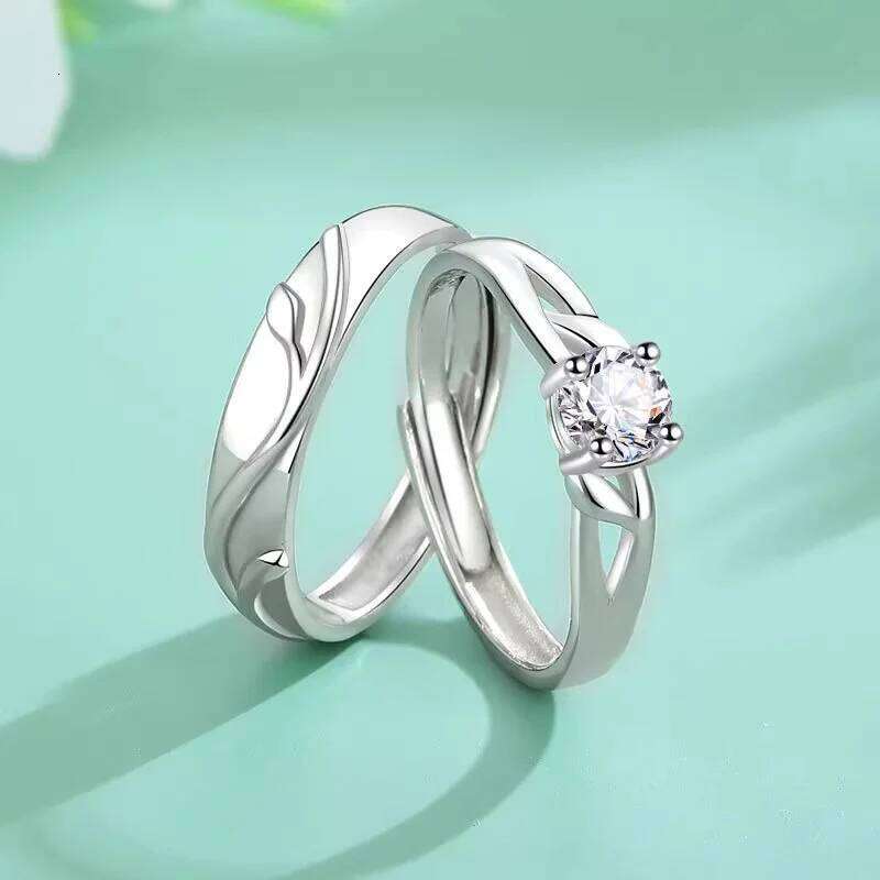 New Arrival Couple Adjustable Fashion Lady Silver 925 Ring For Bridal Wedding Accessories H2602228-image-1095884568