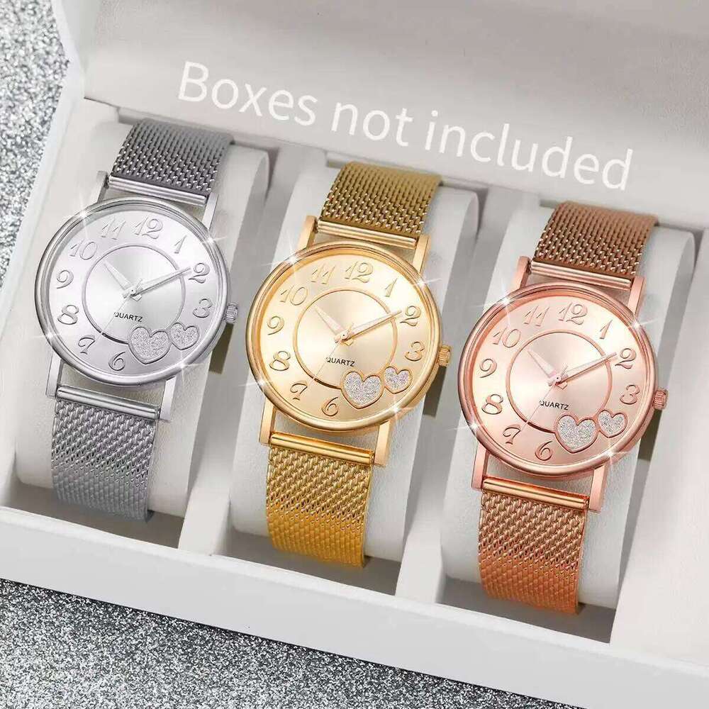 1/3PCS Fashion Heart Dial Women es Casual Plastic Strap Quartz Wrist Reloj MujerWithout Box H260228-image-1095902532