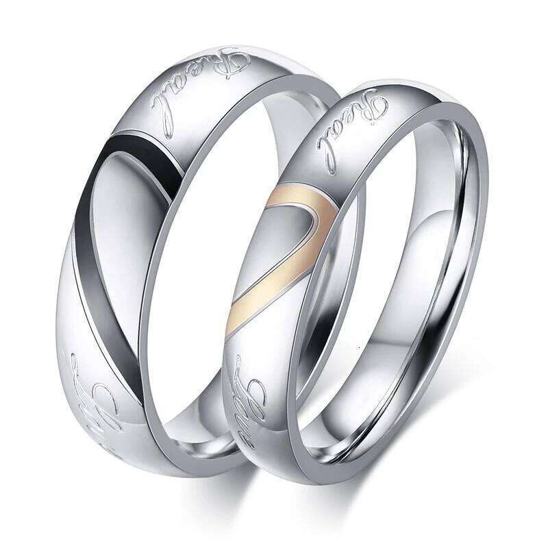Fashion Titanium Steel Real Heart Wedding Rings for Couple Men Jewelry Silver Color Women Gift Never Fade Full Size 4-15 H2602228-image-1095884423