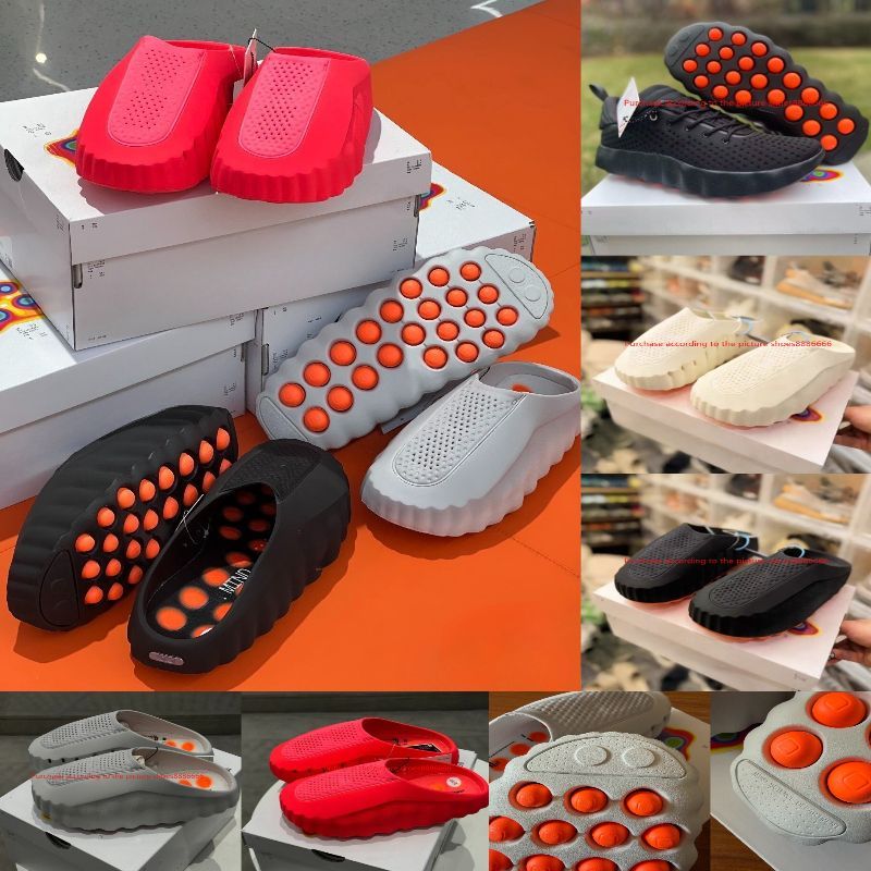 2026 Desginer SlidesSlippers Mens Womens Light Smoke Grey Black Chrome Bone Solar Red Outdoor Summer Beach Fashion Shoes EVA Sandals 36-45