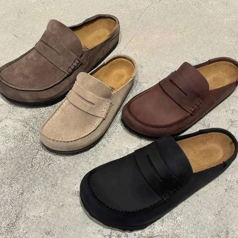 Designer Naples Pantoufles Enveloppé Sabots Mocassins Sandales Clog Cork Plat Haute Qualité Mode Hiver Chaussures D'été En Cuir Slide Beach Femme
