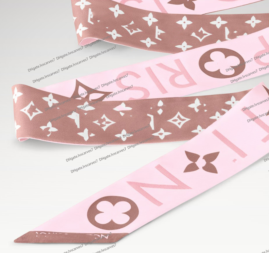 Nouvelle mode trèfle à quatre feuilles foulard en tissu doux foulards imprimés de créateur bandeau en soie pour femmes fille cadeau sac à longue
