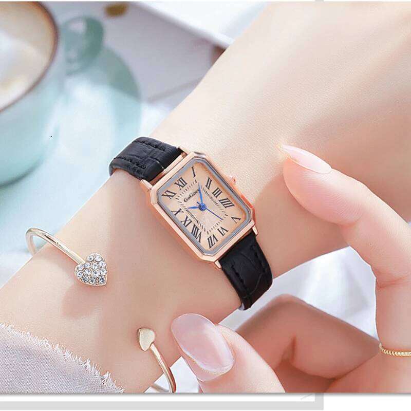 Women's Retro Roman Blue Needle Scale Design Fashionable Square Quartz H260228-image-1095902917