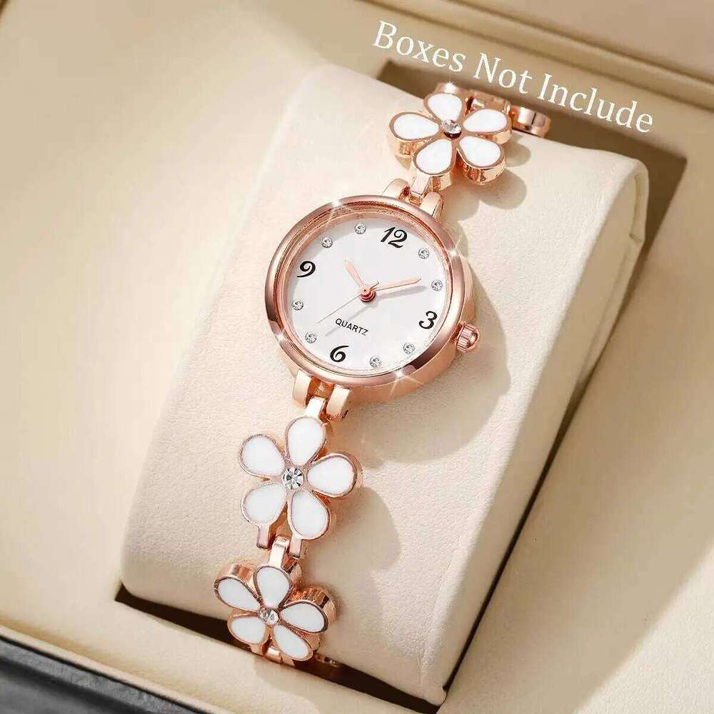 Elegant Women es Fashion Flower Strap Ladies Quartz Wrist Reloj MujerWithout Box H260228-image-1095902228