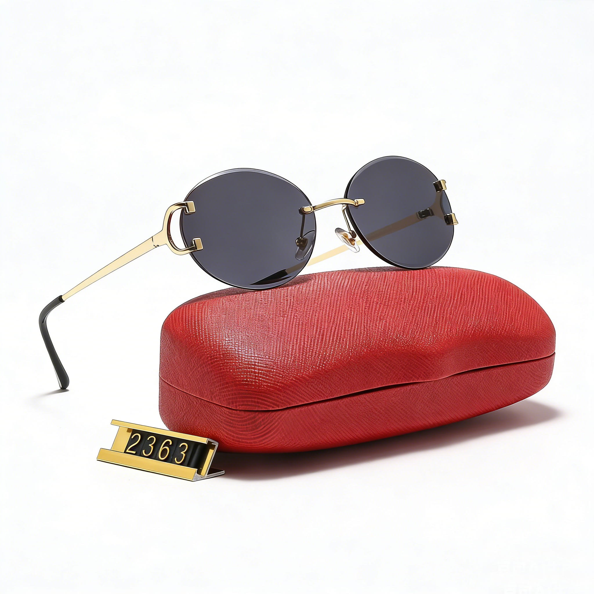 Designer Sunglasses For Women Men Round Frame Sunglasses Black Colour Metal Gold Lenses Shades Luxury Brand Daily Outfit Y2K Trendy Street Shooting