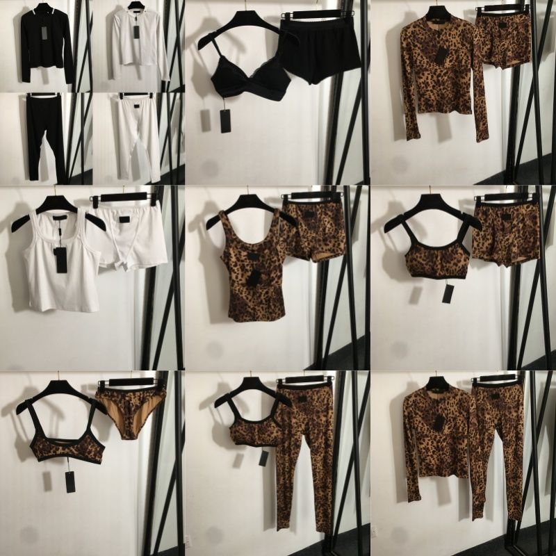 Womens T Shirt Tank Tops Leopard Designer Yoga Leggings Shorts Sexy Sleeveless Vest Cropped Sporty Casual Daily Tees Tops Woman Underwear Elegant Dr