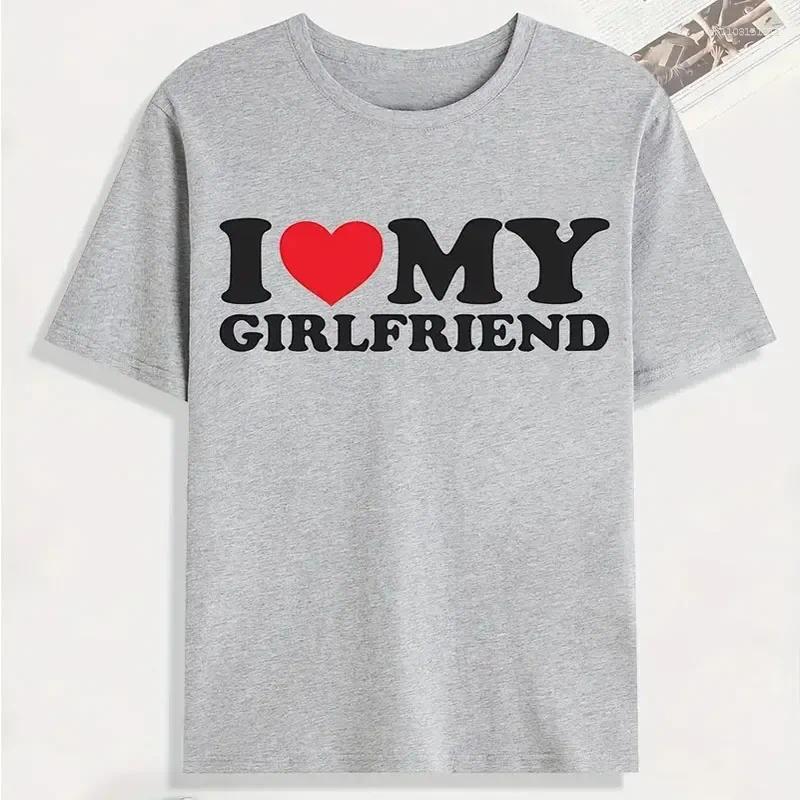Shirts Mens T I Love My Girlfriend Print Shirt Ts For Men Casual Loose Jogging Short Slve Summer Spring Sport Tops L260612