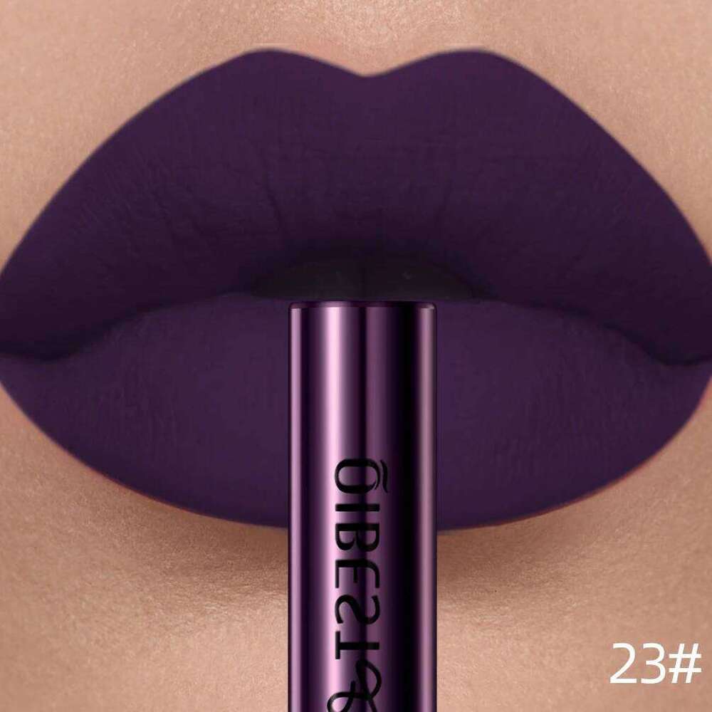 QIBEST Liquid Lipstick Waterproof Velvet Nude Matte Sexy Red Gloss Long Lasting Nonstick Lip Stain Makeup 24 Colors Hots H260302-image-1096011984