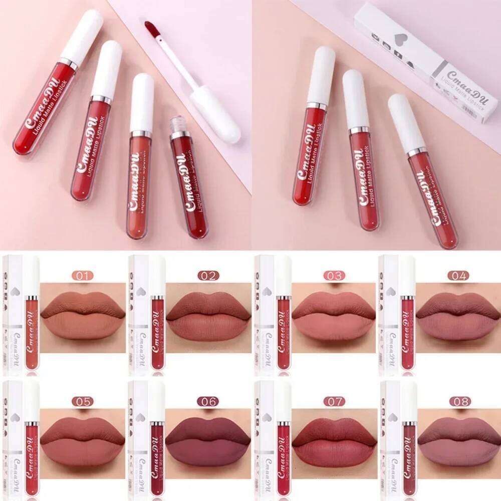 Women's Sexy Long-Lasting Velvet Matte Lip Gloss - Waterproof Nonstick Red Liquid Lipstick for Beauty Makeup H260302-image-1096009550