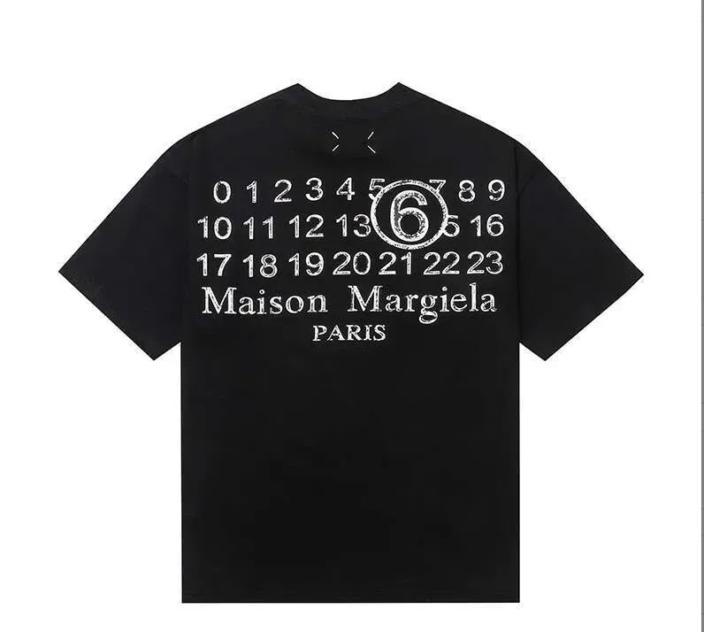 Masion T Shirt Designer Mens MM6 Digital Pattern Round Neck Trendy Top Tee summe Leisure Comfortable Hip Hop Street Short Sleeved Masion Tshirts