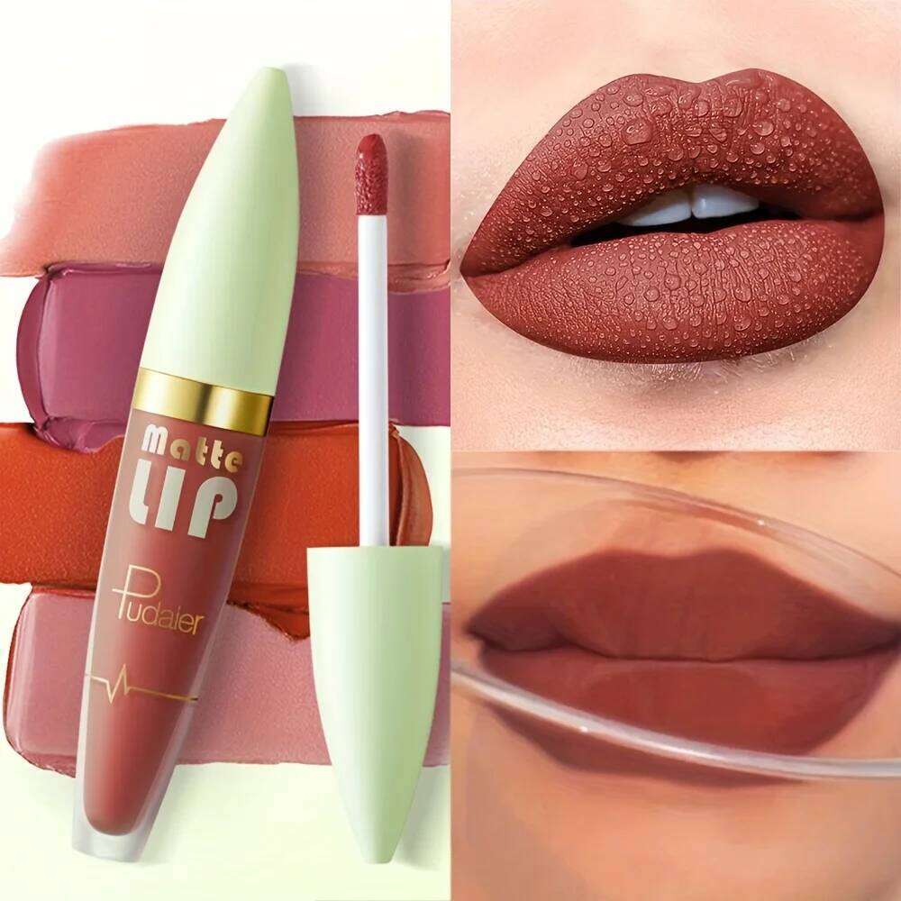 1pc Matte Velvet Lip Gloss - Waterproof Non-Removal Non-Sticky Lipstick, multiple colors, Highly Saturated, Perfect Gift Choice H260302-image-1096015441