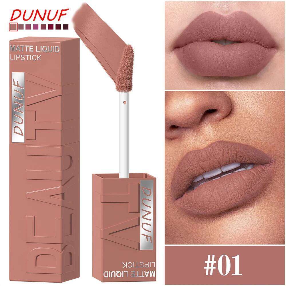 Velvet Liquid Lipstick Lip Gloss 1pcs Matte Waterproof Long-Lasting Non-sticky, Deep Red Nude Christmas Gift For All Skin Types H260302-image-1096013786