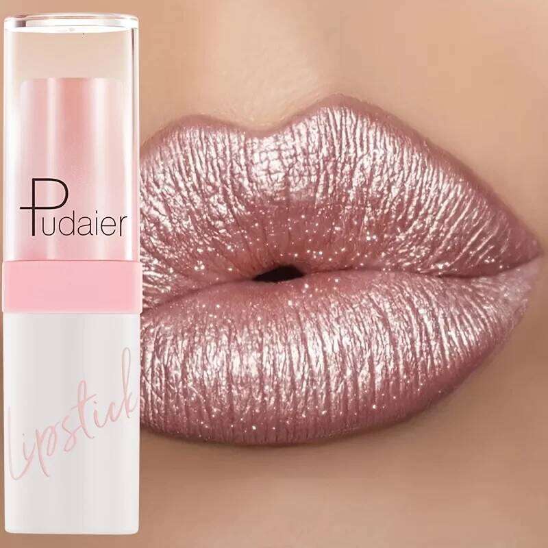 Shimmer Pearlescent Lipstick Long Lasting Waterproof, Moisturizing Plumping Lip Color for Sexy Glamorous Makeup H260302-image-1096010655