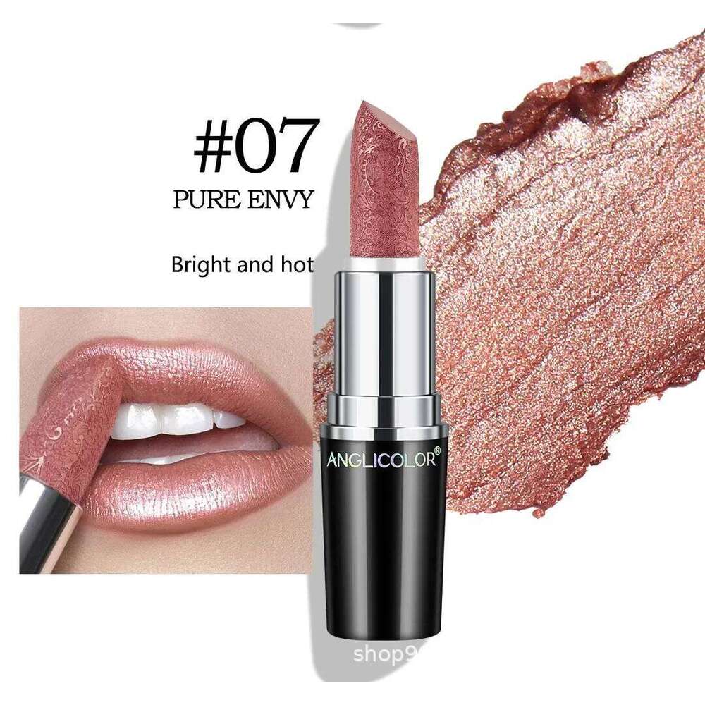 Makeup Non-sticky Non-fading Lipstick Pearlescent Long-lasting Moisturizing Fine Glitter Lip Gloss Hydrating Waterproof Lips Hot H260302-image-1096015303
