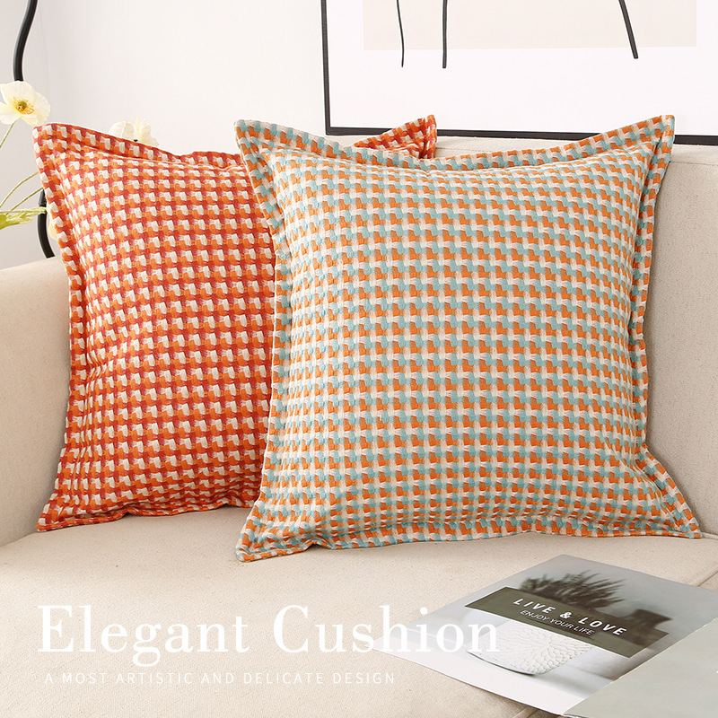 Retro cotton and linen throw pillows, soft upholstered headboard cushions, backrests, living room pillows, sofa throw pillow covers, custom-made.-image-1095965769