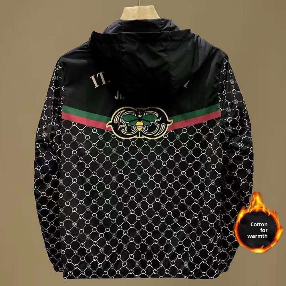 fucci jacket European Style Light Luxury Jacquard Hooded Men's Fashion Jacket Stylish And Unique Lightweight Casual gg Coat 86a