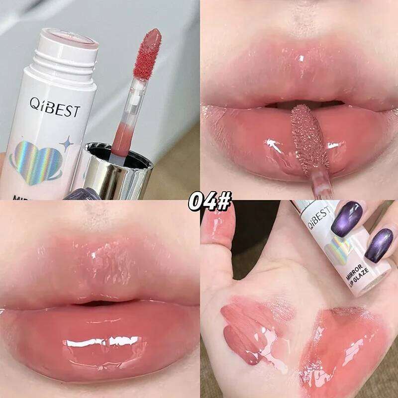QIBEST Moisturizing Mirror Glaze Long Lasting Color Non Greasy Texture Liquid Lip Pigment Not Easy To Stick Lipgloss H260302-image-1096011691