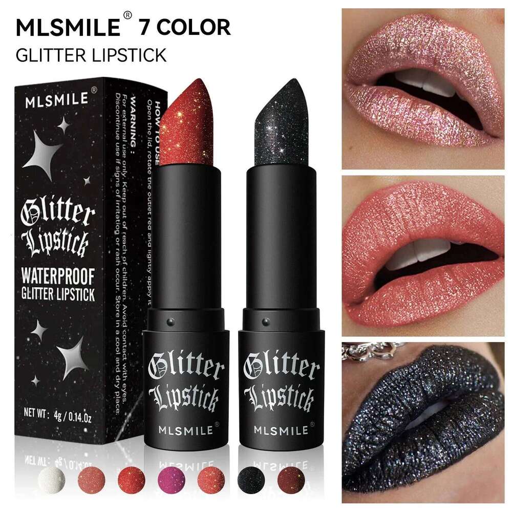 MLSMILE Multi-Color Matte Lipstick Non-Stick Flash Lasting Easy Apply Diamond Finish Dark Halloween Look Lip Makeup H260302-image-1096014826