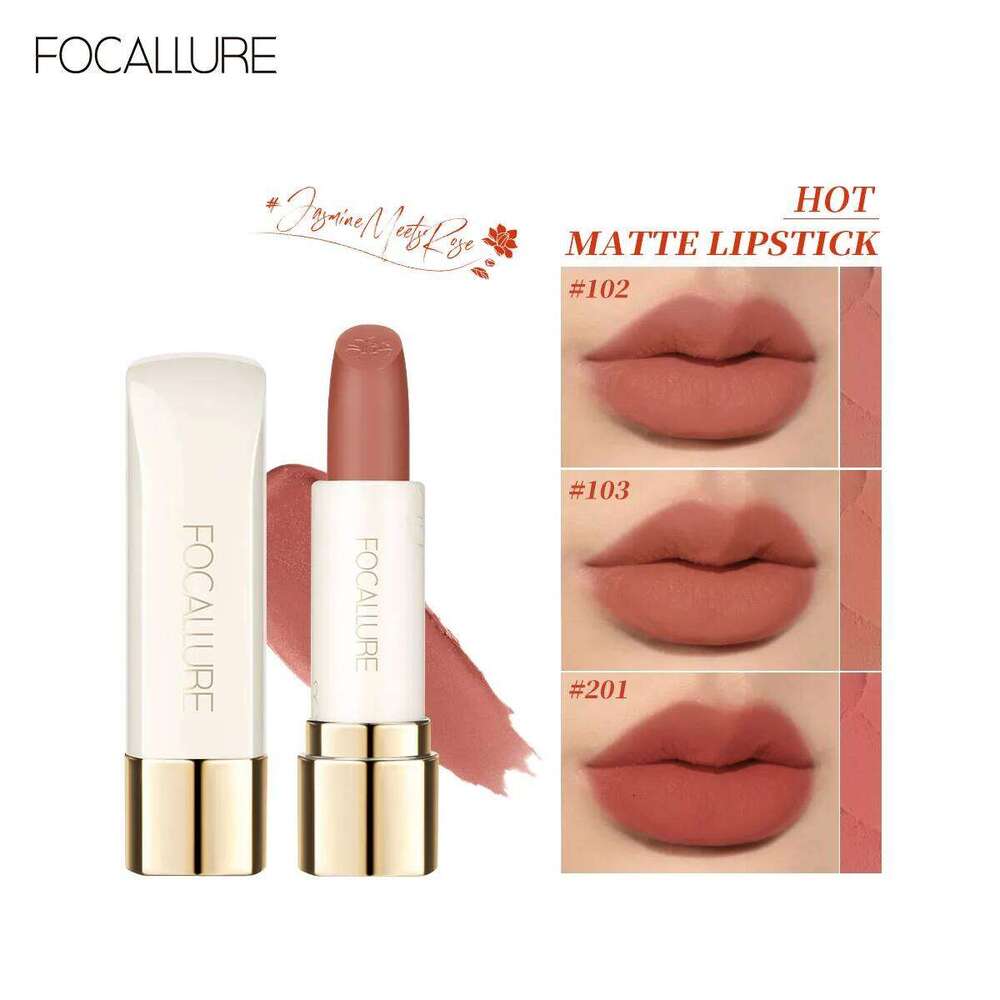 Wholesale FOCALLURE Natural Matte Lipstick Waterproof Smooth Moisturizing Balm Lightweight Lip Glaze Makeup Cosmetics H260302-image-1096009077
