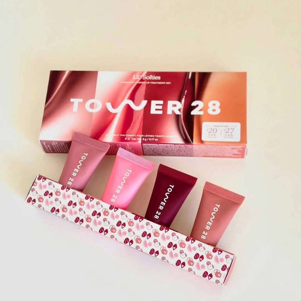 Original Brand Tower 28 Beauty Mini Lil' Softies Treatment Set Watermelon Sugar Plum Vanilla Dulce de Leche Colored Lip Blam H260302-image-1096009742