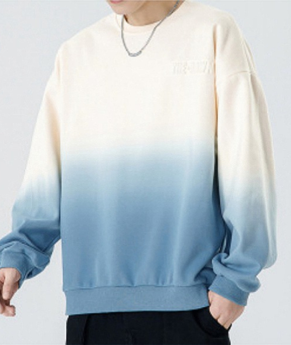 a684 Men Long-sleeved Autumn and Winter Heavy Loose Solid Youth Casual