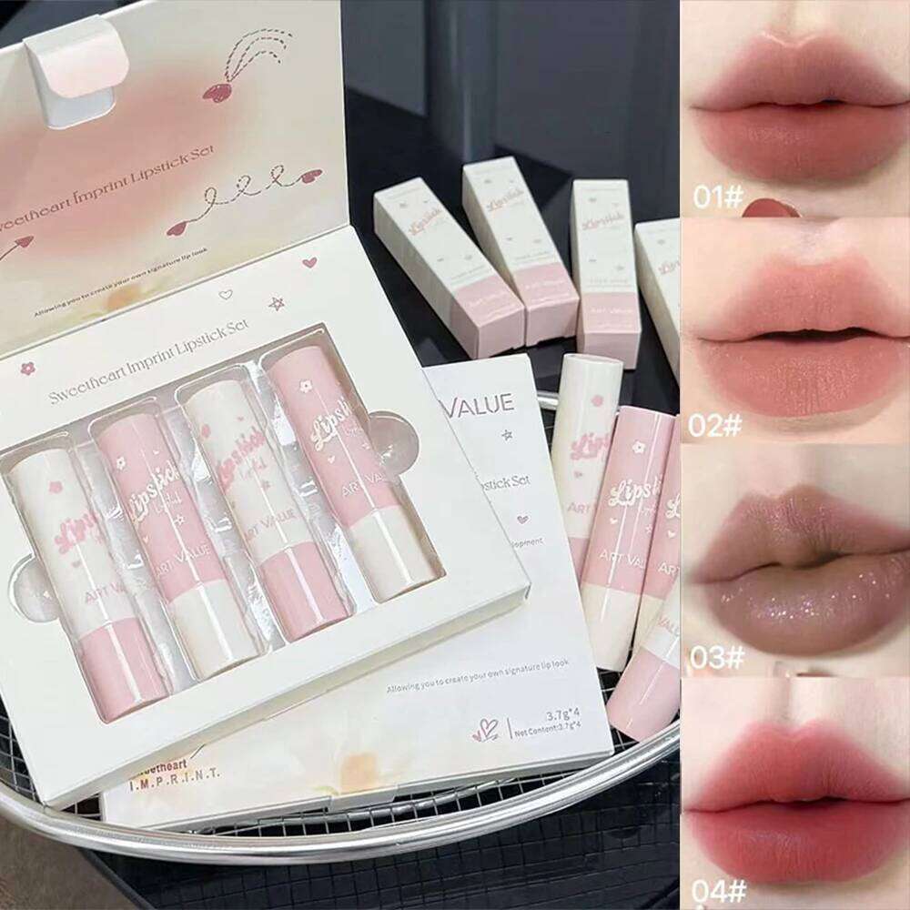 Art Value Lipstick Set, Soft Matte Finish with Subtle Sparkle, Lip Gloss Ideal for Autumn & Winter and Christmas Gift H260302-image-1096011315