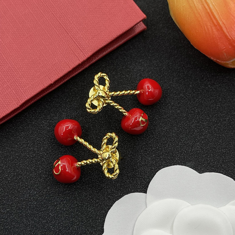 Luxury Earrings Designer Cherry Letter earrings Tender cute Versatile Party High Quality Gifts with box