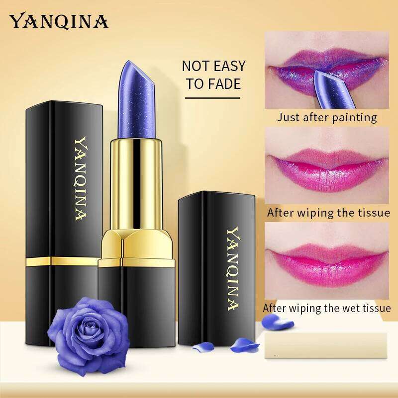 Blue Rose Lip Temperature Color Changing Natural Long Lasting Waterproof Lipstick Cosmetics Woman Makeup H260302-image-1096014057