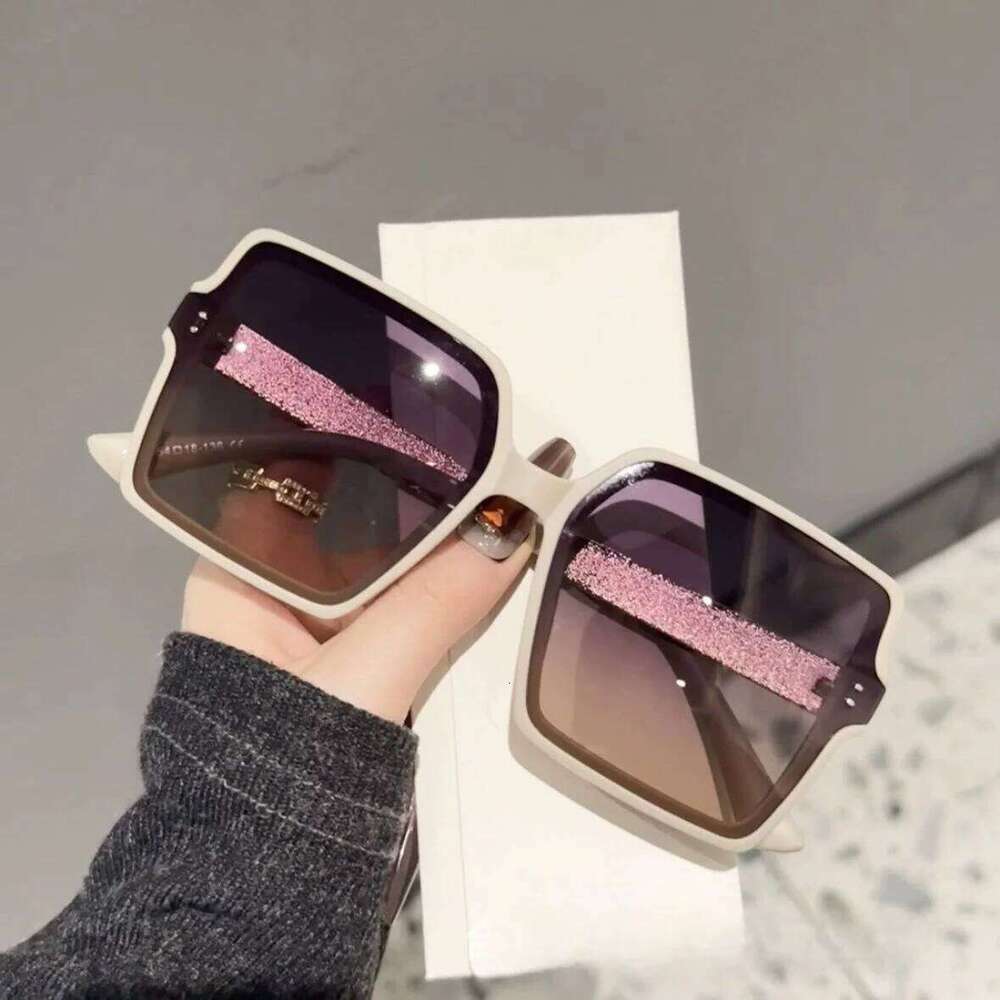 New Square Frame Polarized Fashionable Small Fragrance Sunglasses Women 's Large Frameds-2346