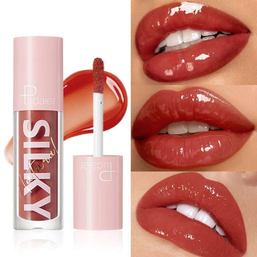 Silky Lip Gloss - Waterproof, Long-Lasting Moisturizing Liquid Lipstick with Mirror Finish, Non-Sticky, Full Shine, Fade-Resista H260302-image-1096013977