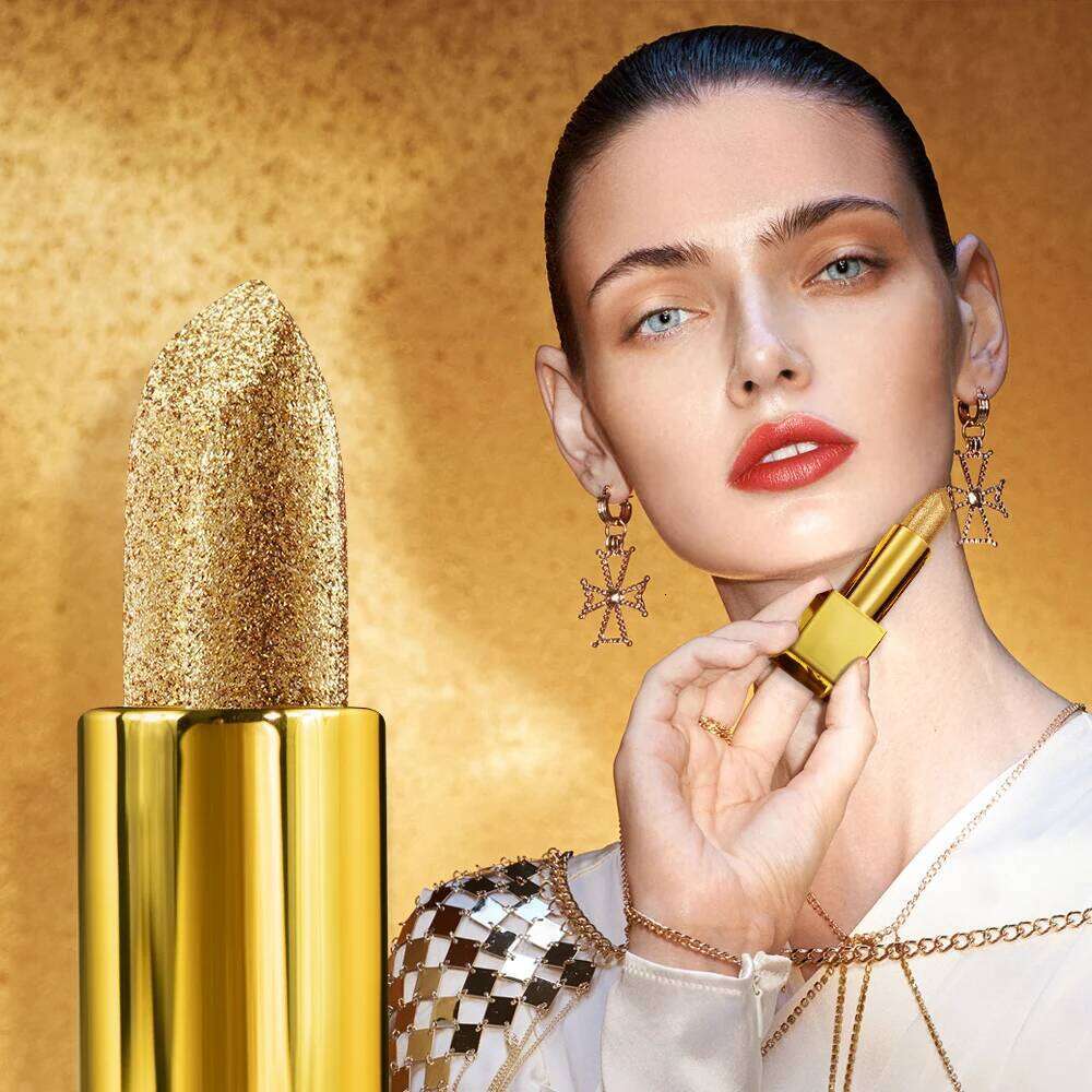 Glitter Lips Makeup Velvet Matte Gold Lipstick Waterproof Long Lasting Sexy Vampire Nude Lipsticks Lipgloss Cosmetics H260302-image-1096014470