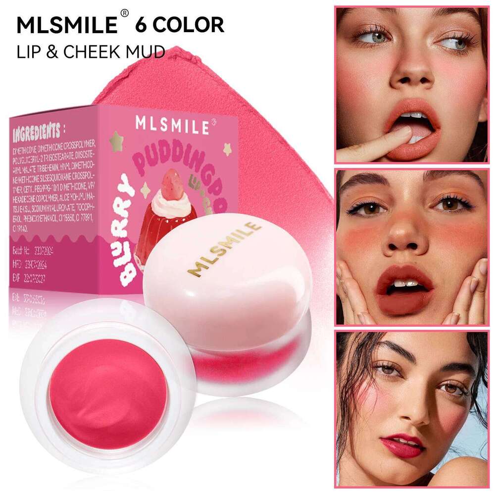 Matte Mud Blush Multipurpose Makeup Waterproof Clay Lipstick Longlasting Non-stick Cup Red Lip Tint Pigment Mousse Cosmetics H260302-image-1096010830
