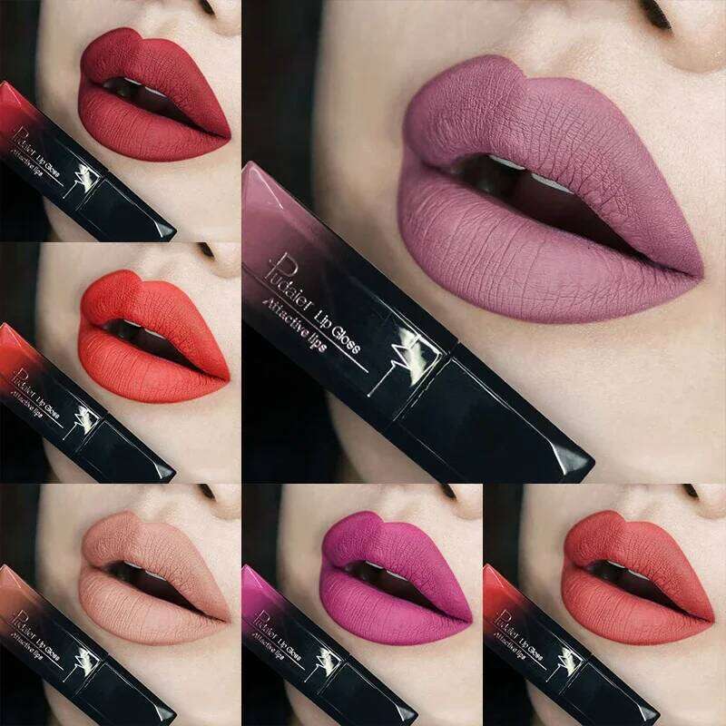 Pudaier 21Colors Nude Velvet LipGloss Waterproof Sexy Matte Liquid Lipstick Moisturizing Lip Gloss Lips Makeup Beauty Cosmetics H260302-image-1096008927