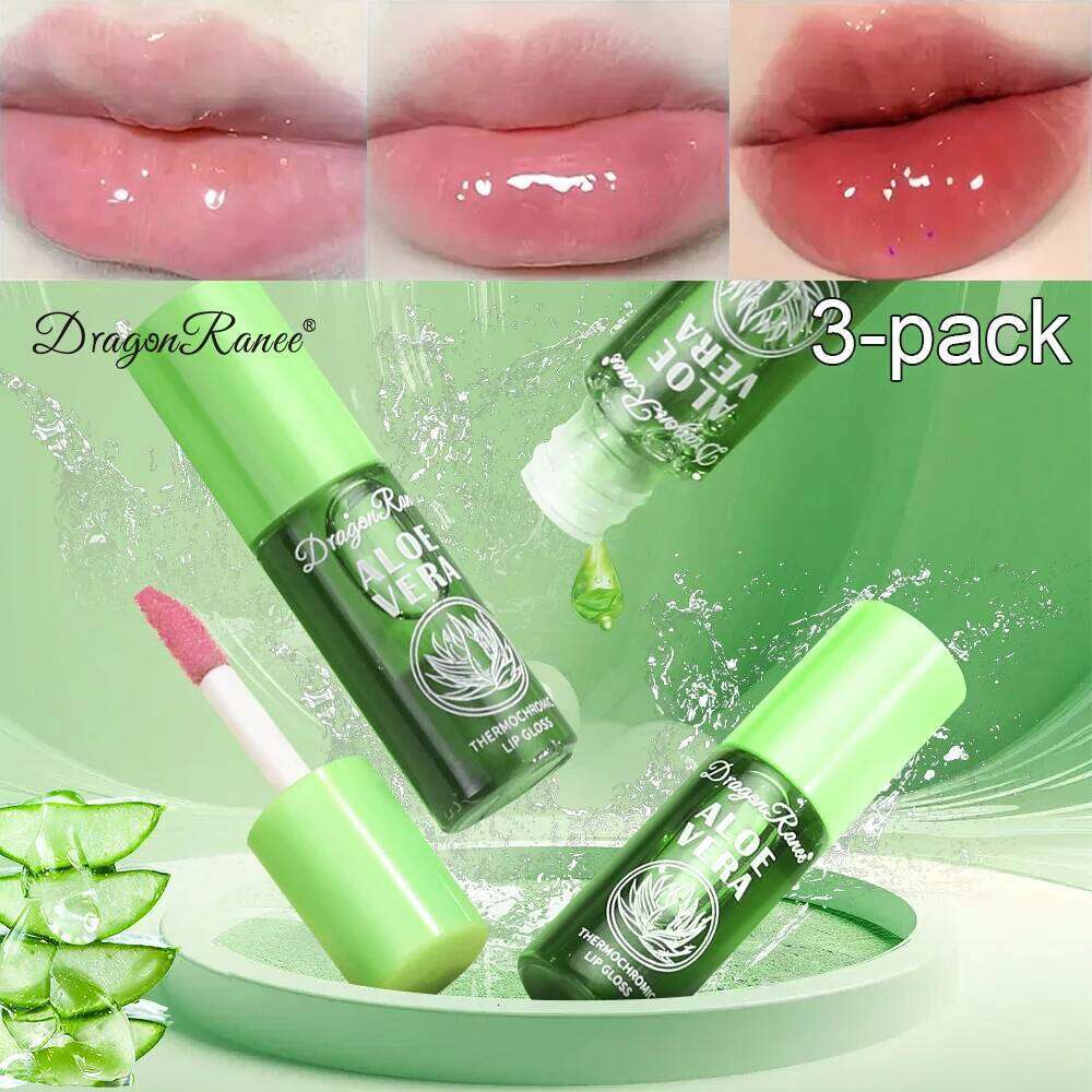 Three Aloe Vera Oil Moisturizing, Discoloration, Gloss, Hydrating Coloring, Autumn and Winter Base Care Liquid, Water-Glossy Mirror, Gentle Lip G-image-1096012175