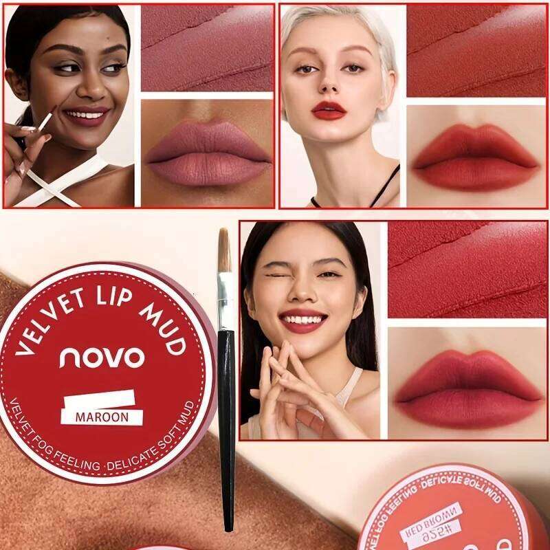 Matte Paste, Velvety Hazy Blush Eyeshadow, Long-Lasting Color, High-Pigment Lipstick, Lip Paste for Both Lips and Ch H260302-image-1096013173